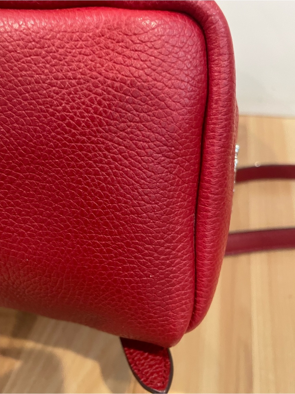 Coach EUC Red Pebble Leather Turnlock Backpack with stud pocket detail. ♥️ - Picture 10 of 16